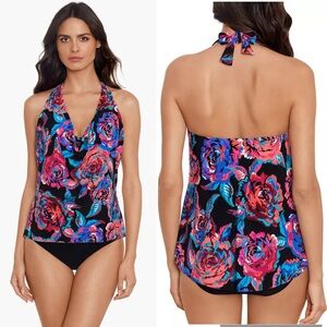 Magicsuit by Miraclesuit Size 10 Sophie Sonic Blooms Tankini Top Swimsuit NWT